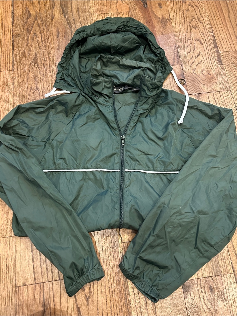 Vintage Eddie Bauer Shell Men's Forest Green Lightweight Hooded Windbreaker